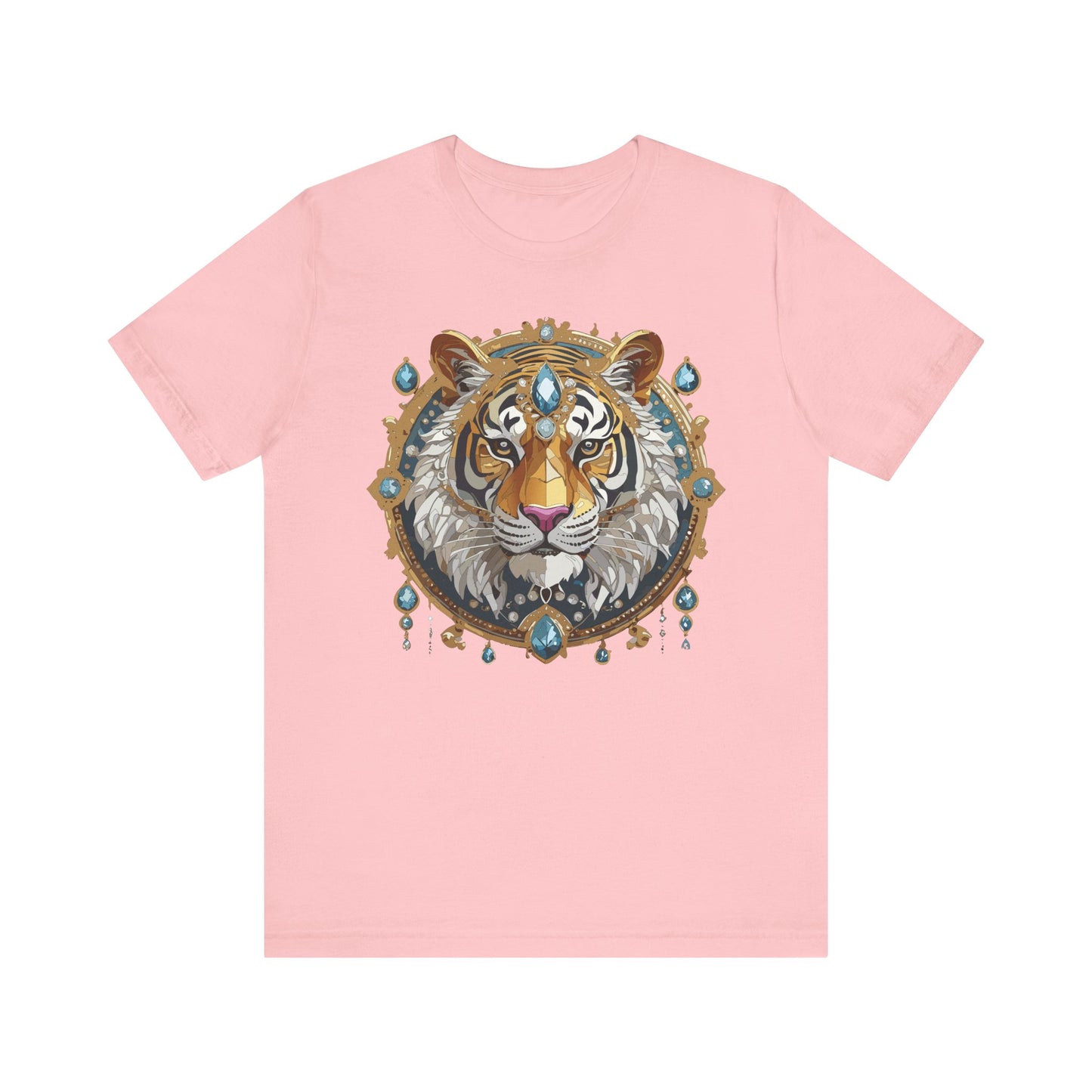 Animal Shirt, Shirt with Animal, Tee Shirt with Gold Animal Medal, Shirt with Antique Animal Medallion