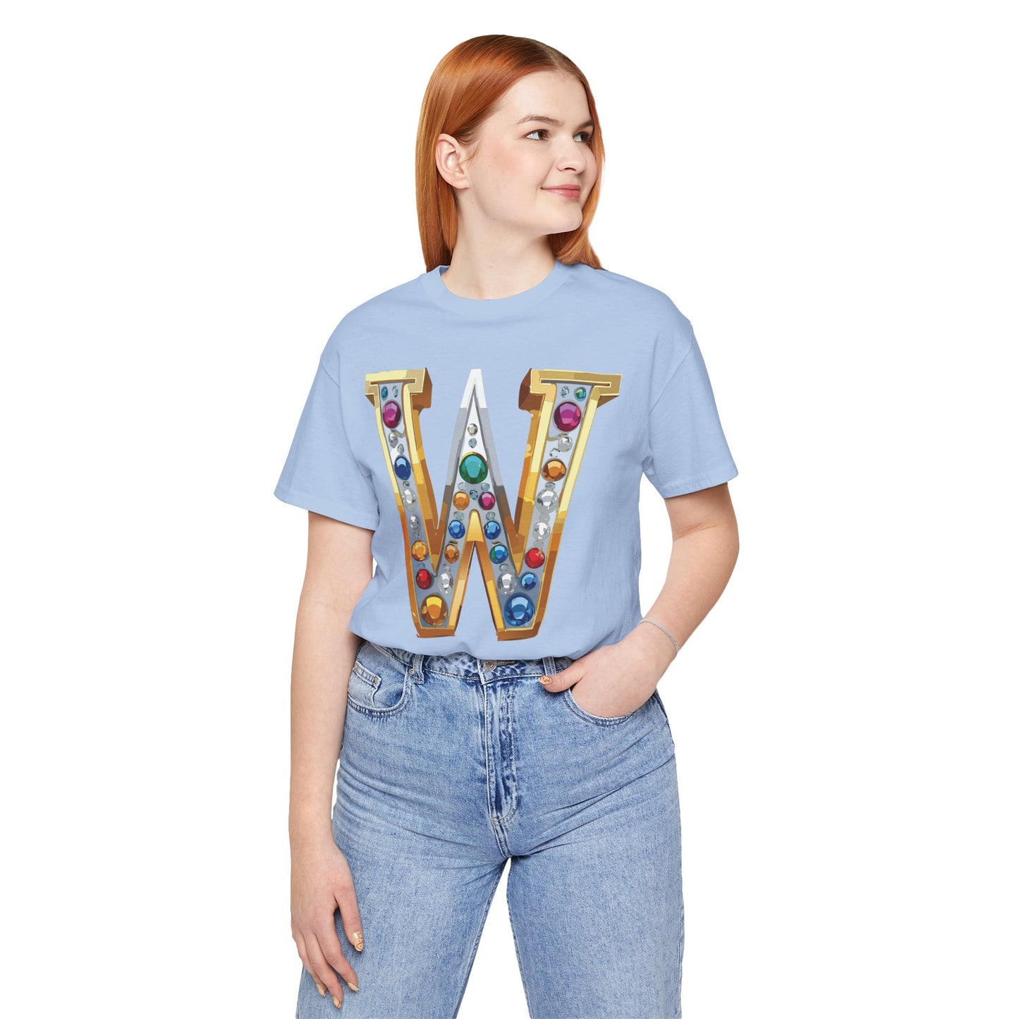 Letter Shirt, Shirt with Letters, Tee Shirt with Gold Letter, Shirt with Antique Letters