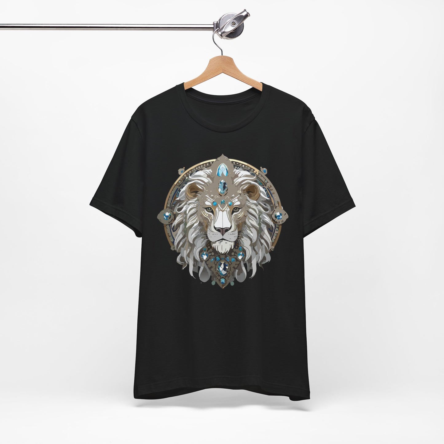 Animal Shirt, Shirt with Animal, Tee Shirt with Gold Animal Medal, Shirt with Antique Animal Medallion
