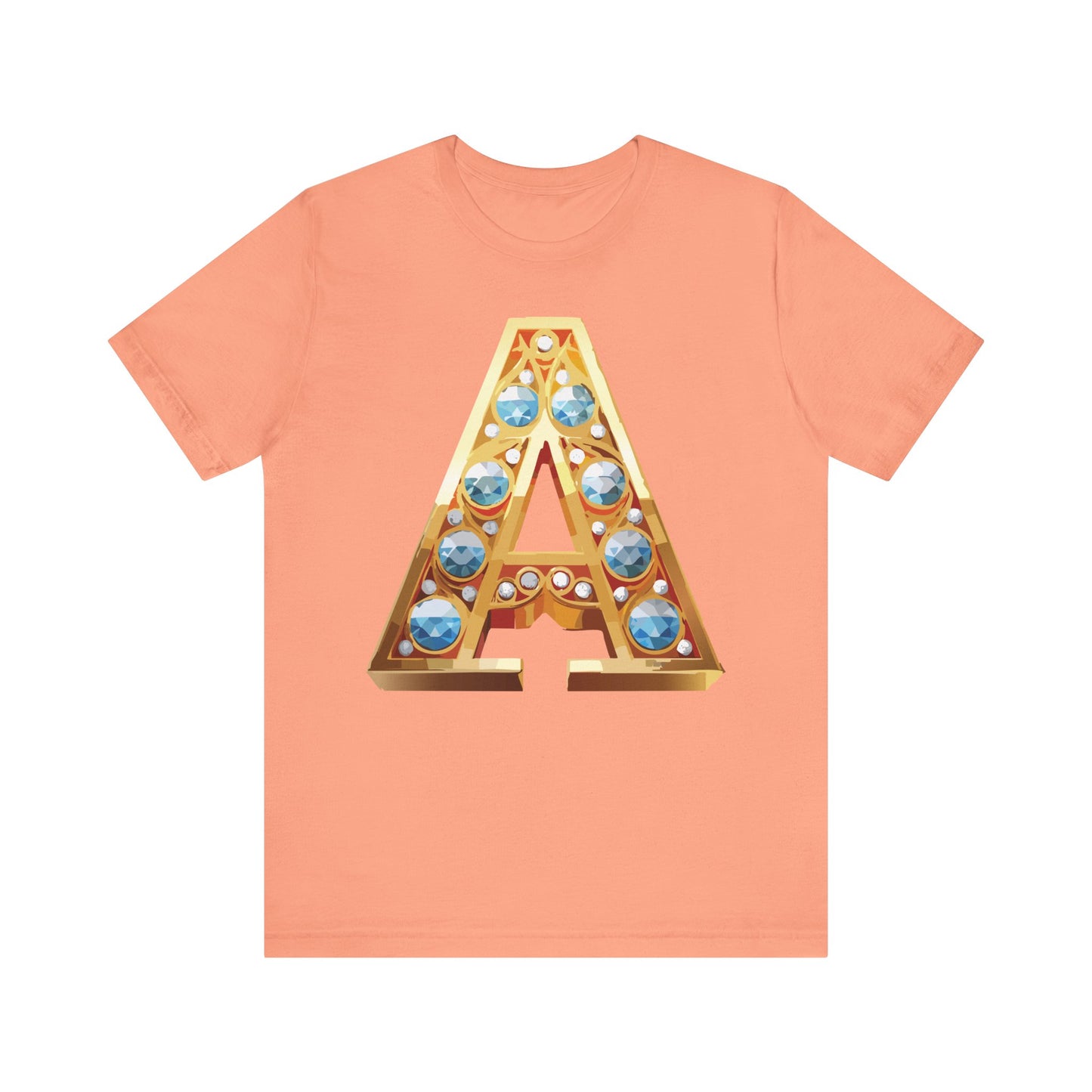 Letter Shirt, Shirt with Letters, Tee Shirt with Gold Letter, Shirt with Antique Letters