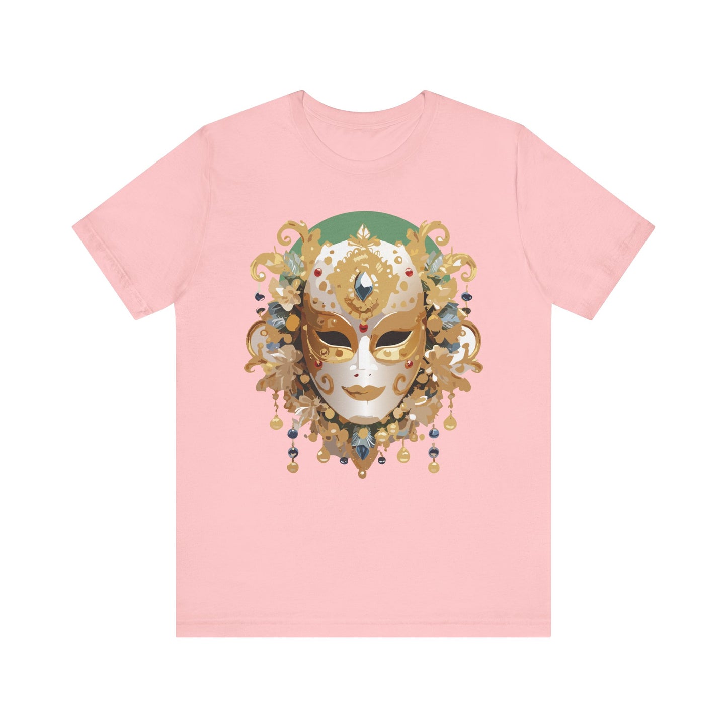 Mask Shirt, Shirt with Mask, Tee Shirt with Gold Face