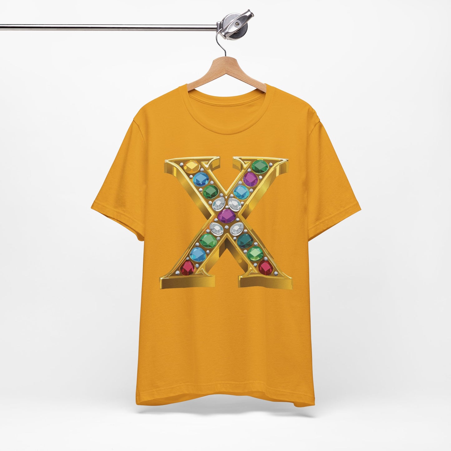 Letter Shirt, Shirt with Letters, Tee Shirt with Gold Letter, Shirt with Antique Letters