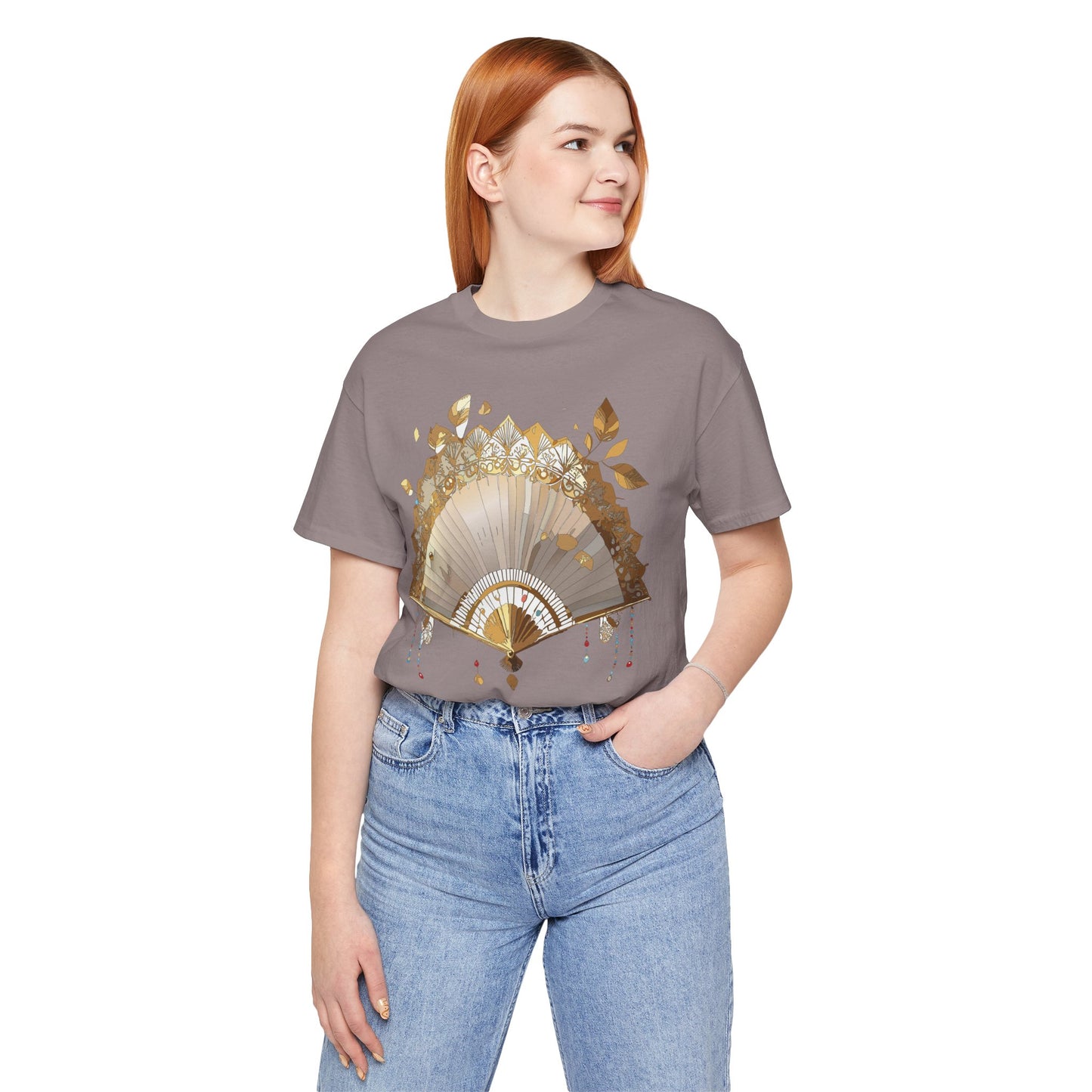 Fan shirt, Shirt with Fan, Tee Shirt with Gold Blower