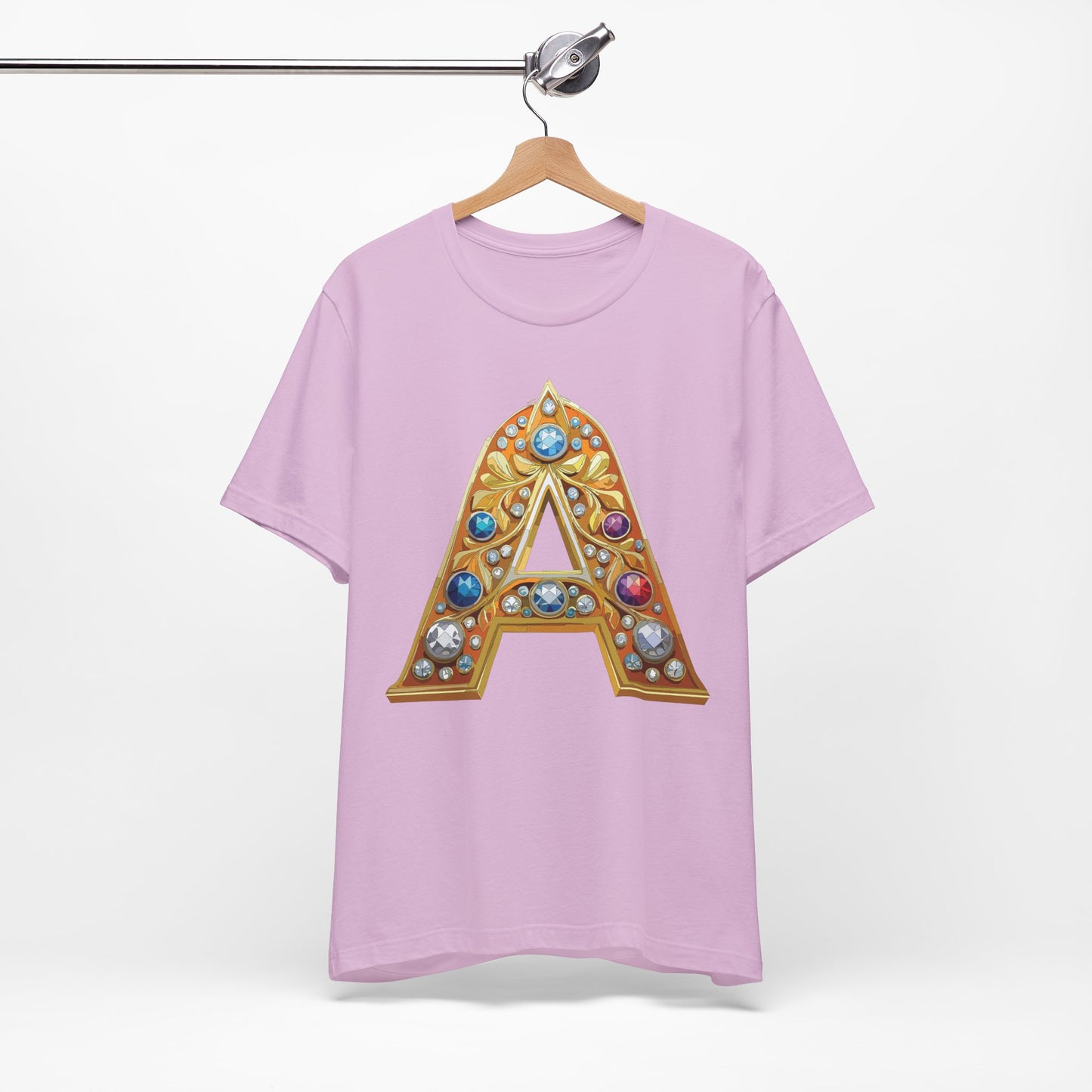 Letter Shirt, Shirt with Letters, Tee Shirt with Gold Letter, Shirt with Antique Letters
