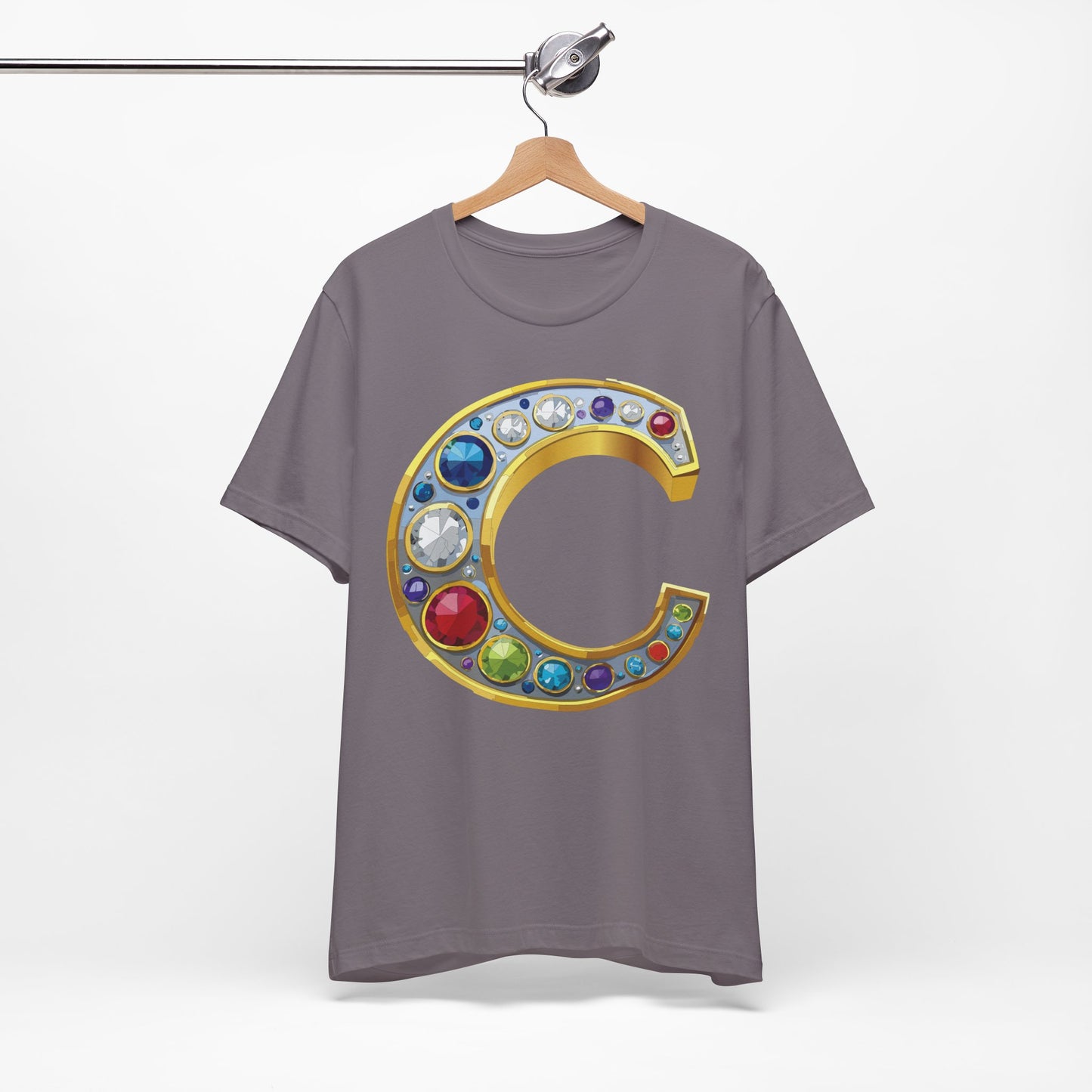 Letter Shirt, Shirt with Letters, Tee Shirt with Gold Letter, Shirt with Antique Letters