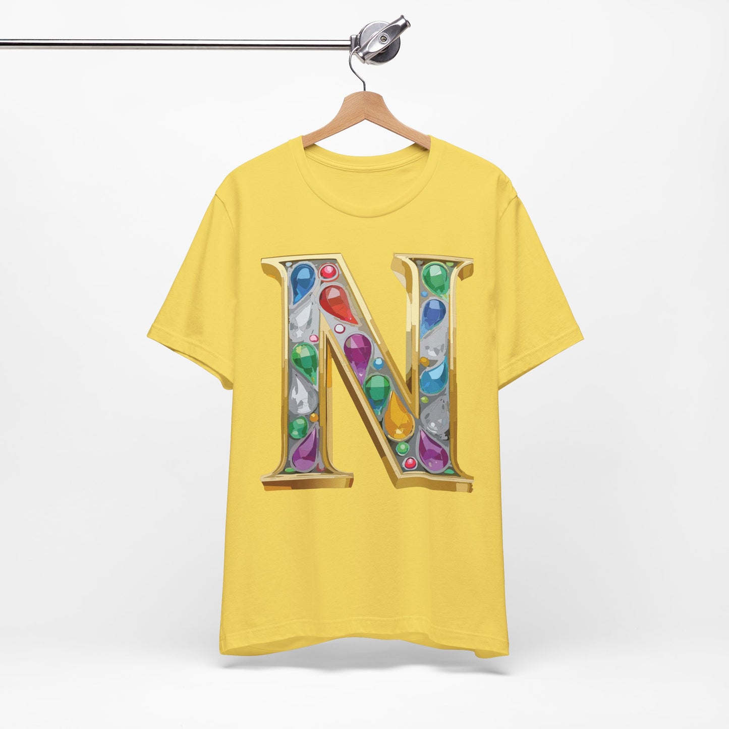 Letter Shirt, Shirt with Letters, Tee Shirt with Gold Letter, Shirt with Antique Letters