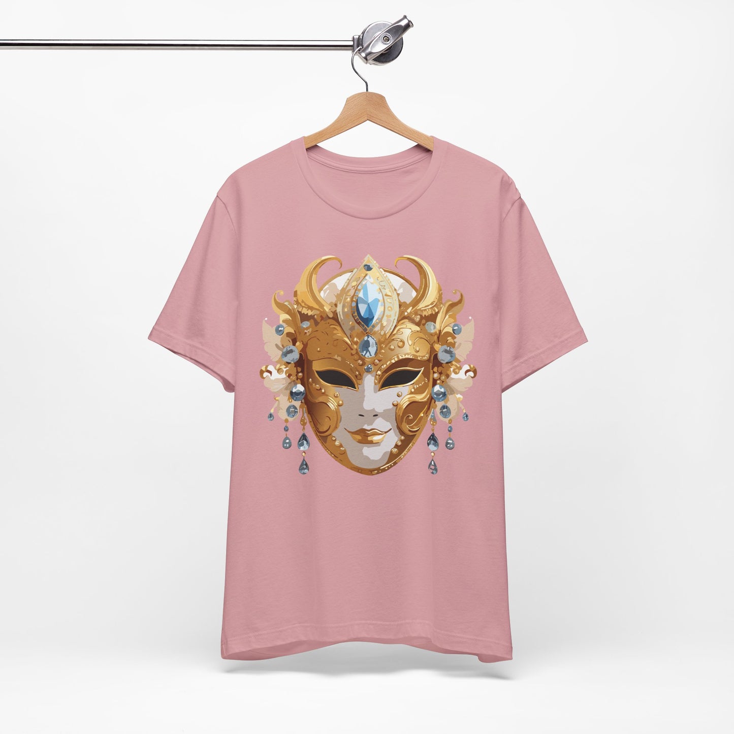 Mask Shirt, Shirt with Mask, Tee Shirt with Gold Face