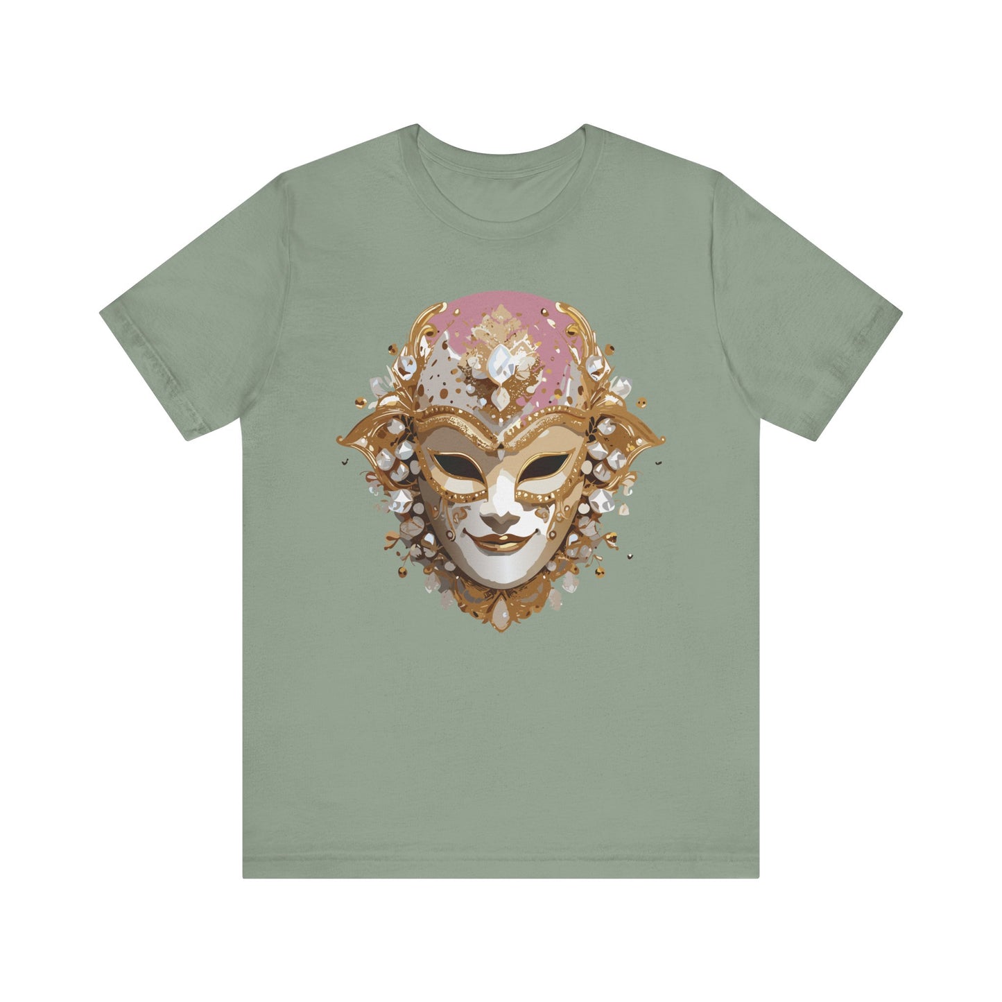 Mask Shirt, Shirt with Mask, Tee Shirt with Gold Face