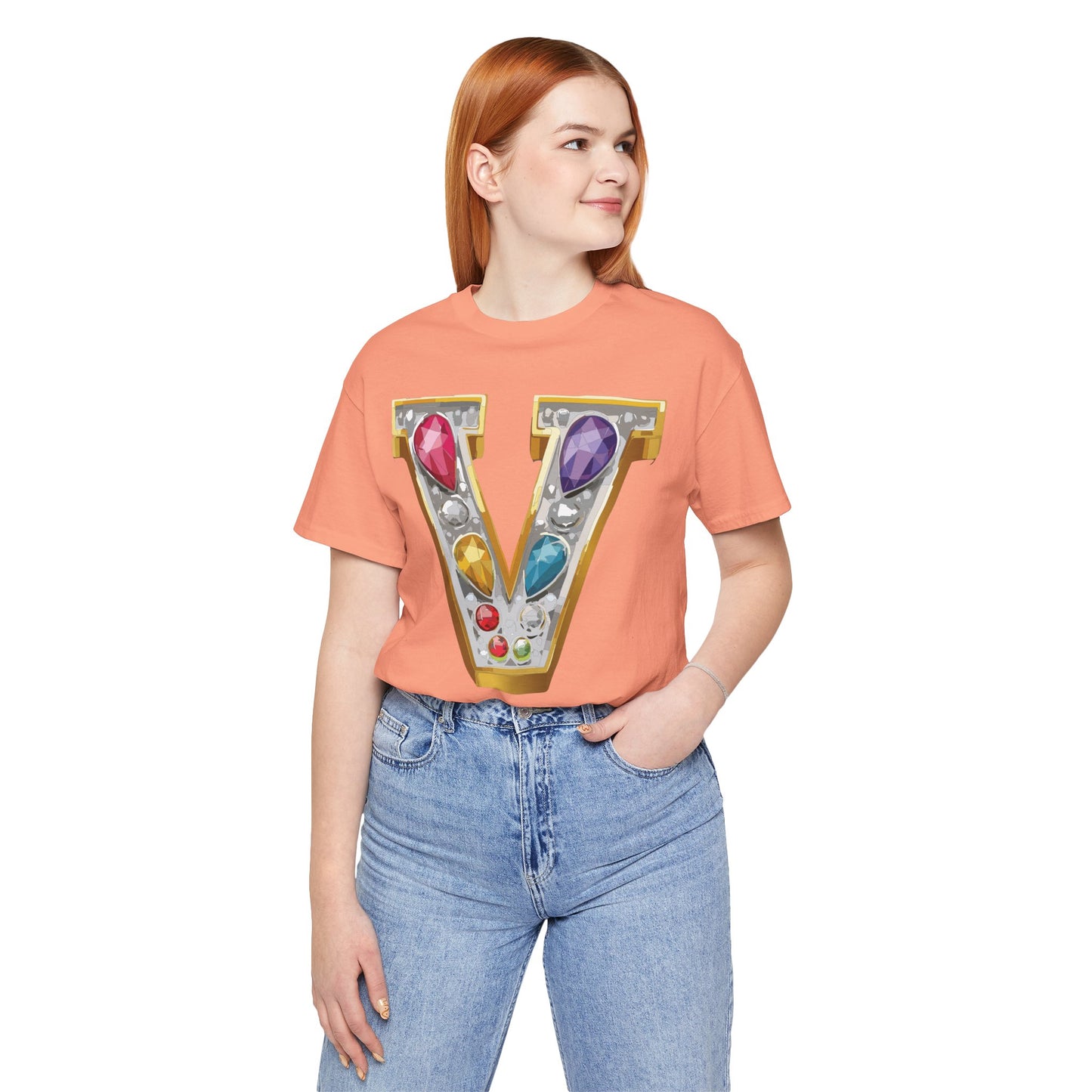 Letter Shirt, Shirt with Letters, Tee Shirt with Gold Letter, Shirt with Antique Letters