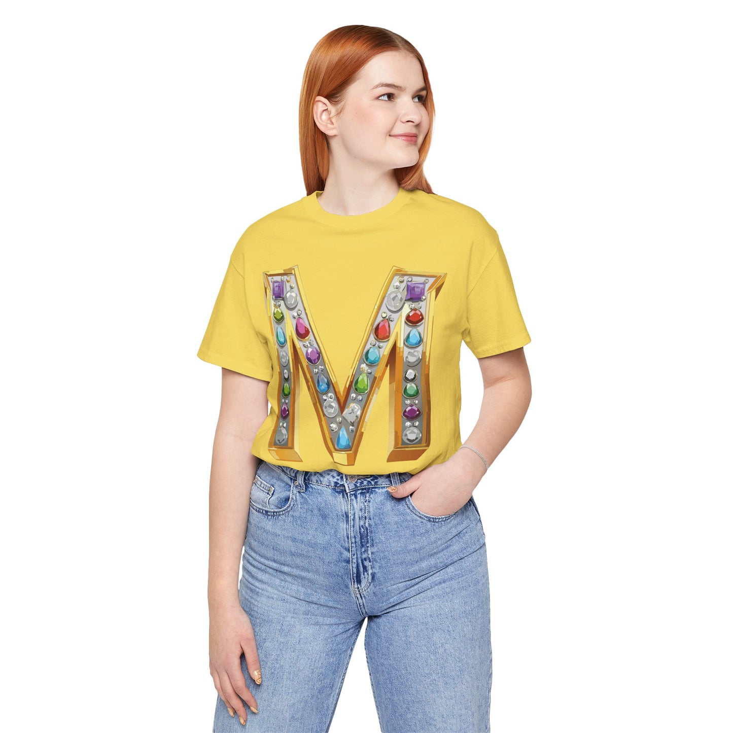 Letter Shirt, Shirt with Letters, Tee Shirt with Gold Letter, Shirt with Antique Letters