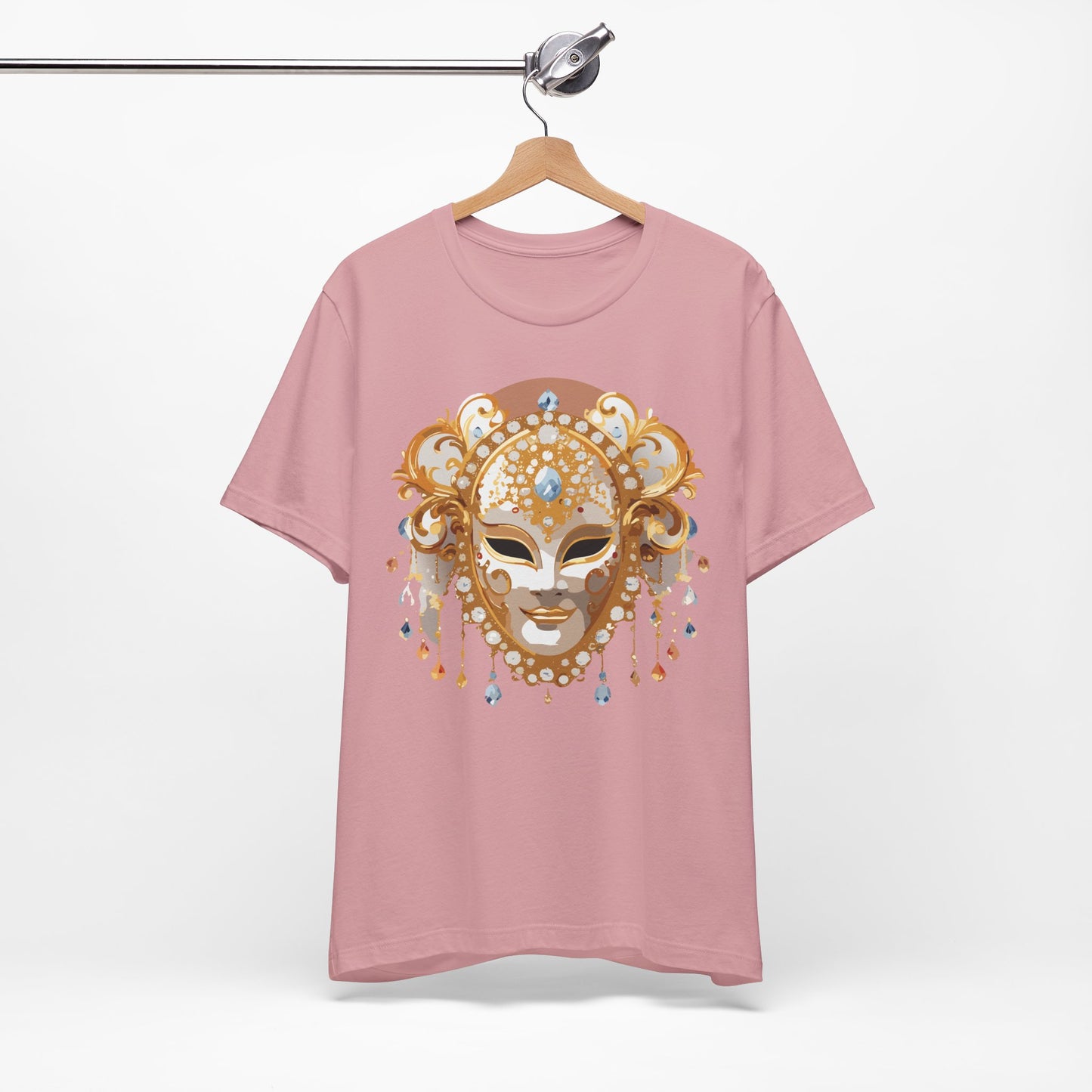 Mask Shirt, Shirt with Mask, Tee Shirt with Gold Face
