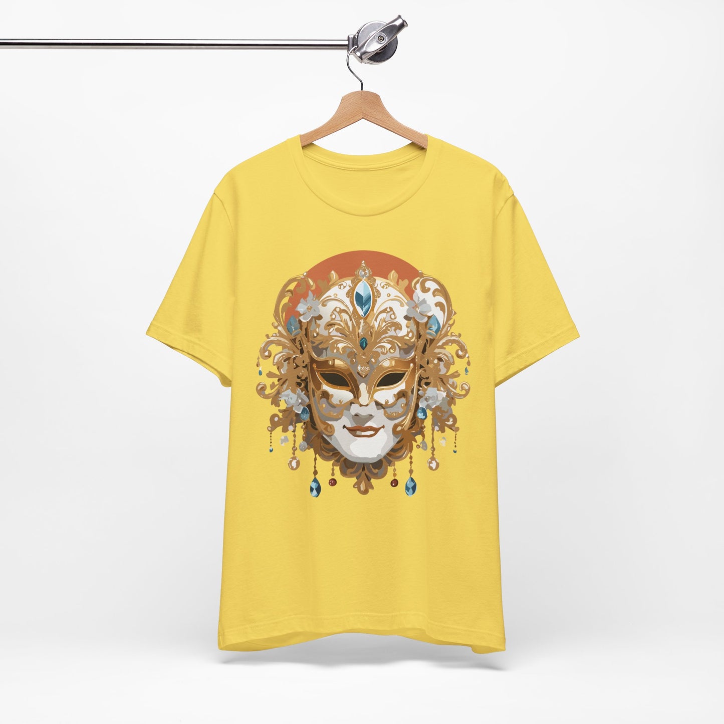 Mask Shirt, Shirt with Mask, Tee Shirt with Gold Face