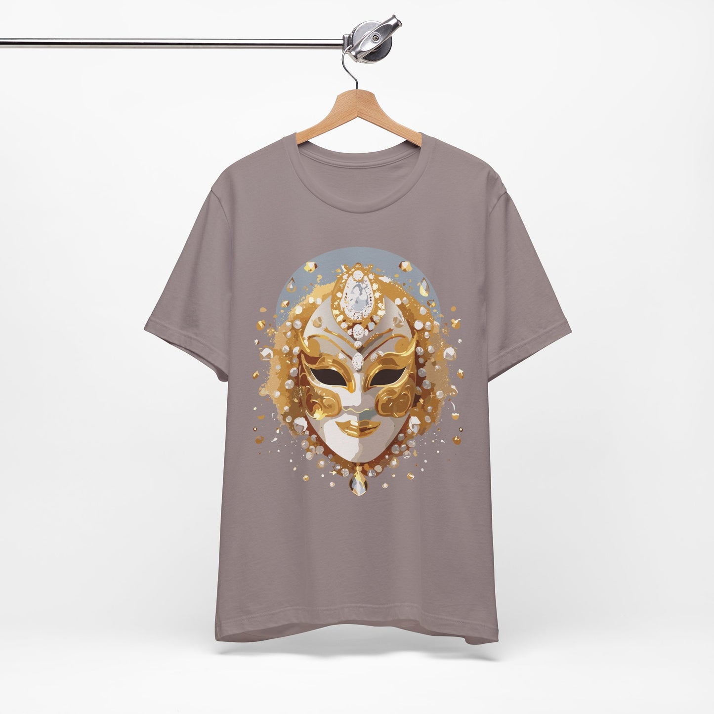 Mask Shirt, Shirt with Mask, Tee Shirt with Gold Face