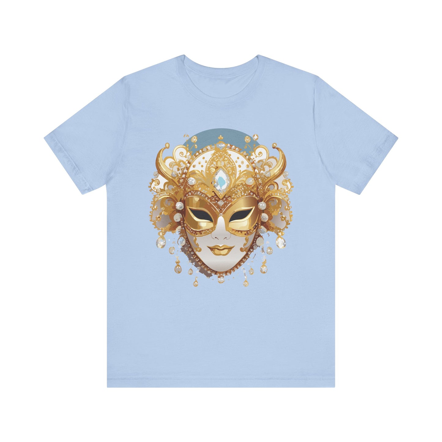 Mask Shirt, Shirt with Mask, Tee Shirt with Gold Face