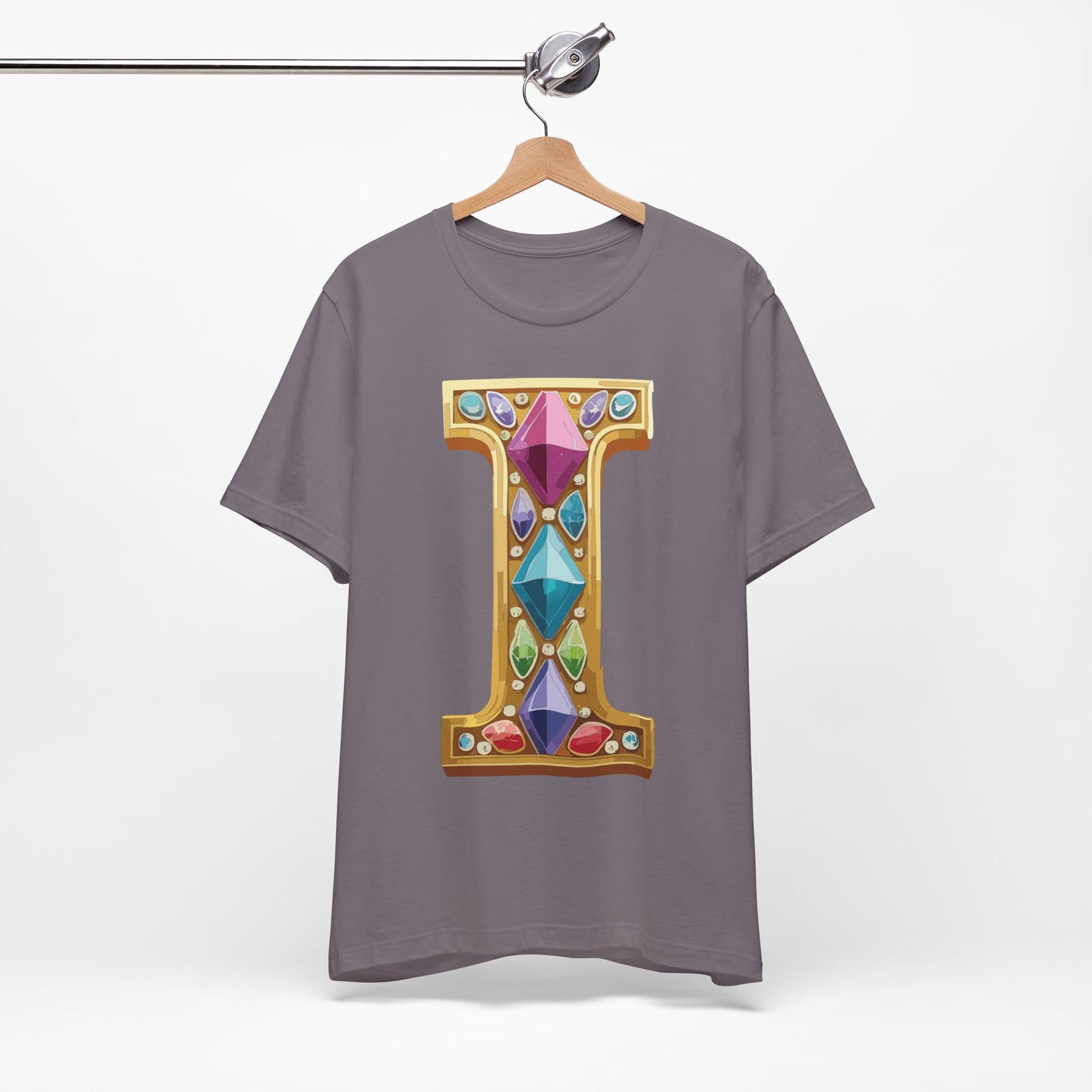 Letter Shirt, Shirt with Letters, Tee Shirt with Gold Letter, Shirt with Antique Letters