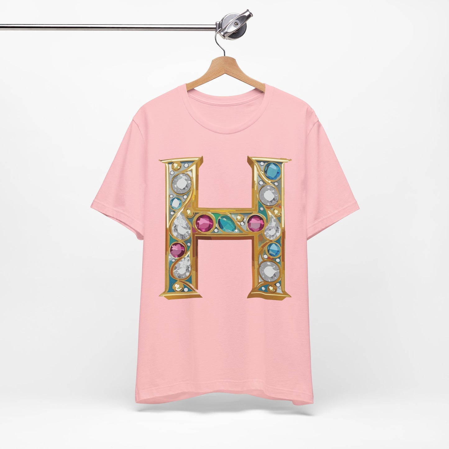 Letter Shirt, Shirt with Letters, Tee Shirt with Gold Letter, Shirt with Antique Letters