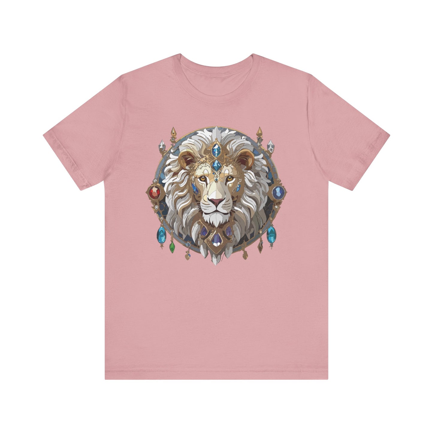 Animal Shirt, Shirt with Animal, Tee Shirt with Gold Animal Medal, Shirt with Antique Animal Medallion