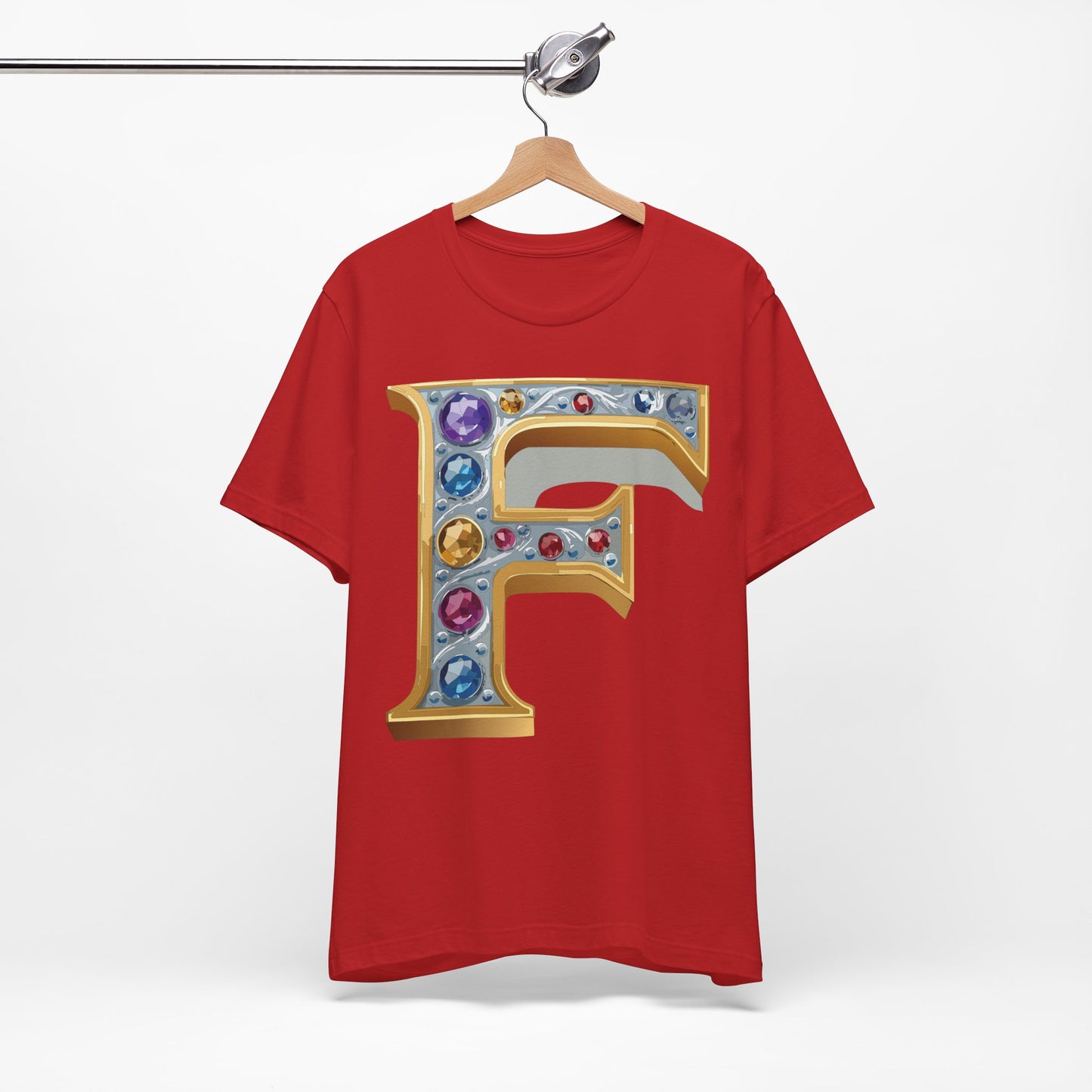 Letter Shirt, Shirt with Letters, Tee Shirt with Gold Letter, Shirt with Antique Letters