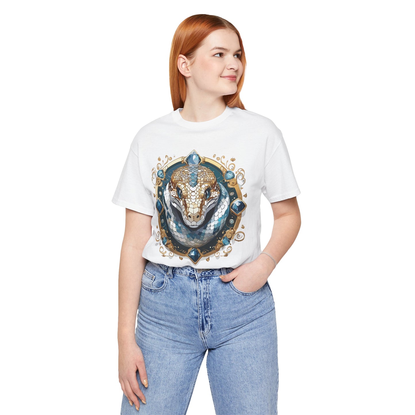 Animal Shirt, Shirt with Animal, Tee Shirt with Gold Animal Medal, Shirt with Antique Animal Medallion