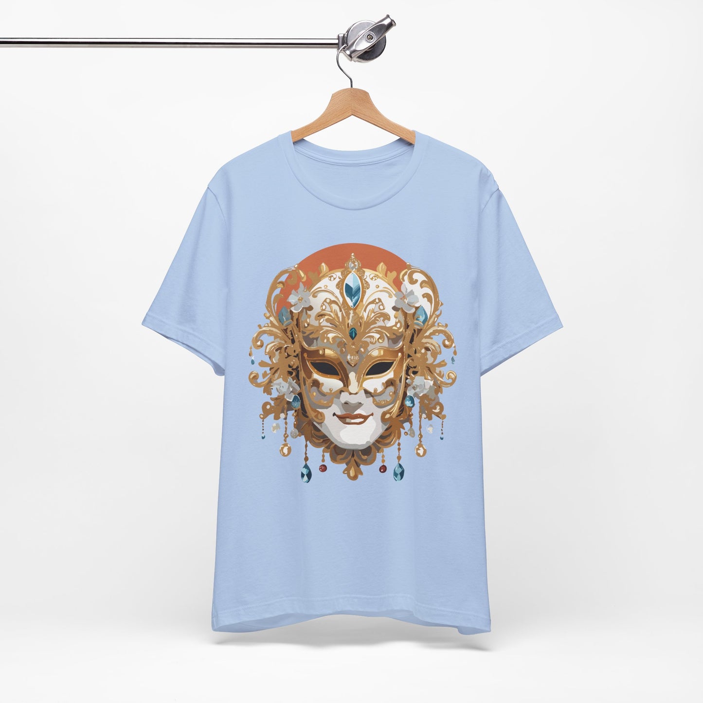Mask Shirt, Shirt with Mask, Tee Shirt with Gold Face
