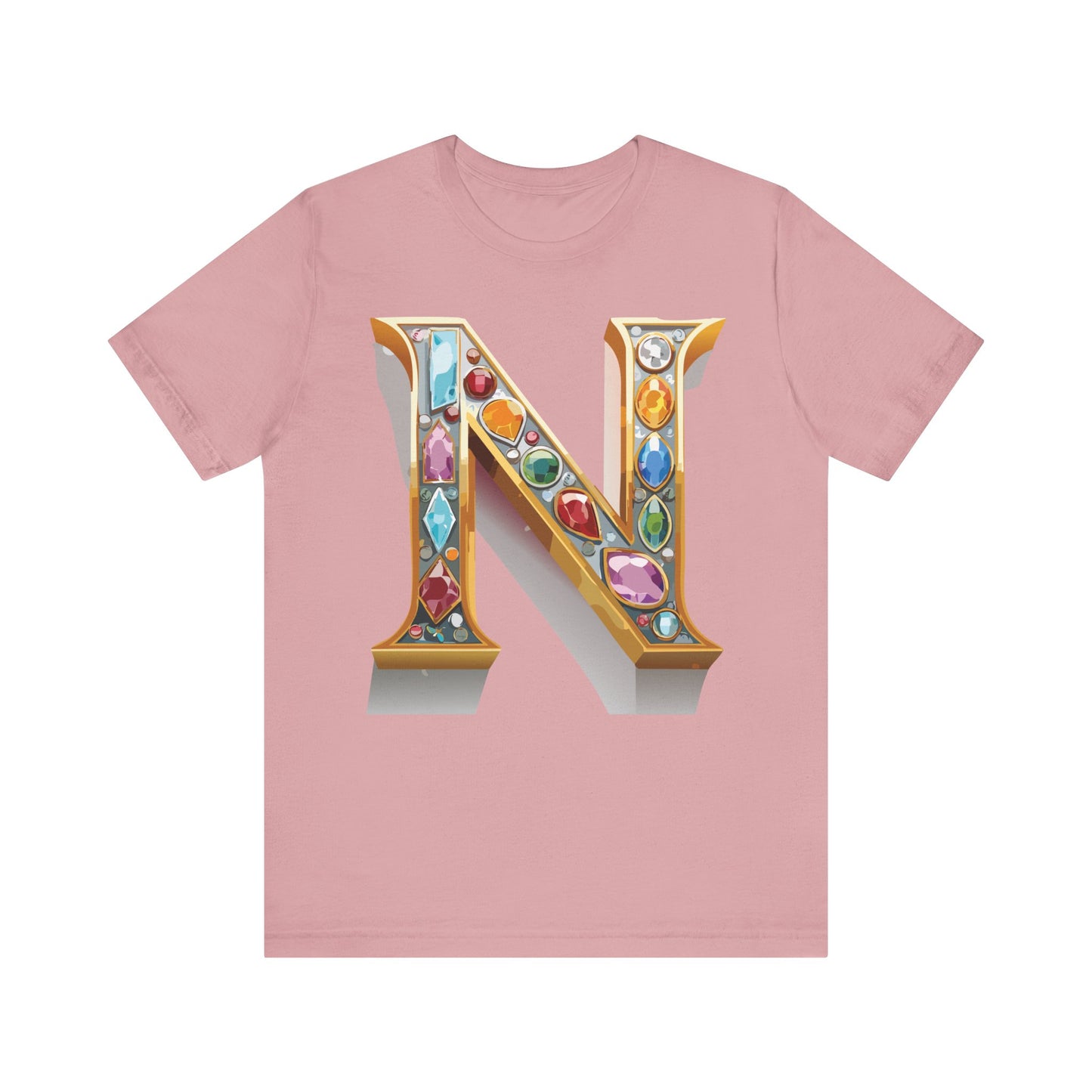 Letter Shirt, Shirt with Letters, Tee Shirt with Gold Letter, Shirt with Antique Letters