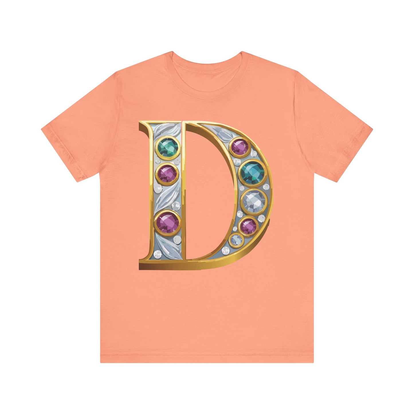 Letter Shirt, Shirt with Letters, Tee Shirt with Gold Letter, Shirt with Antique Letters