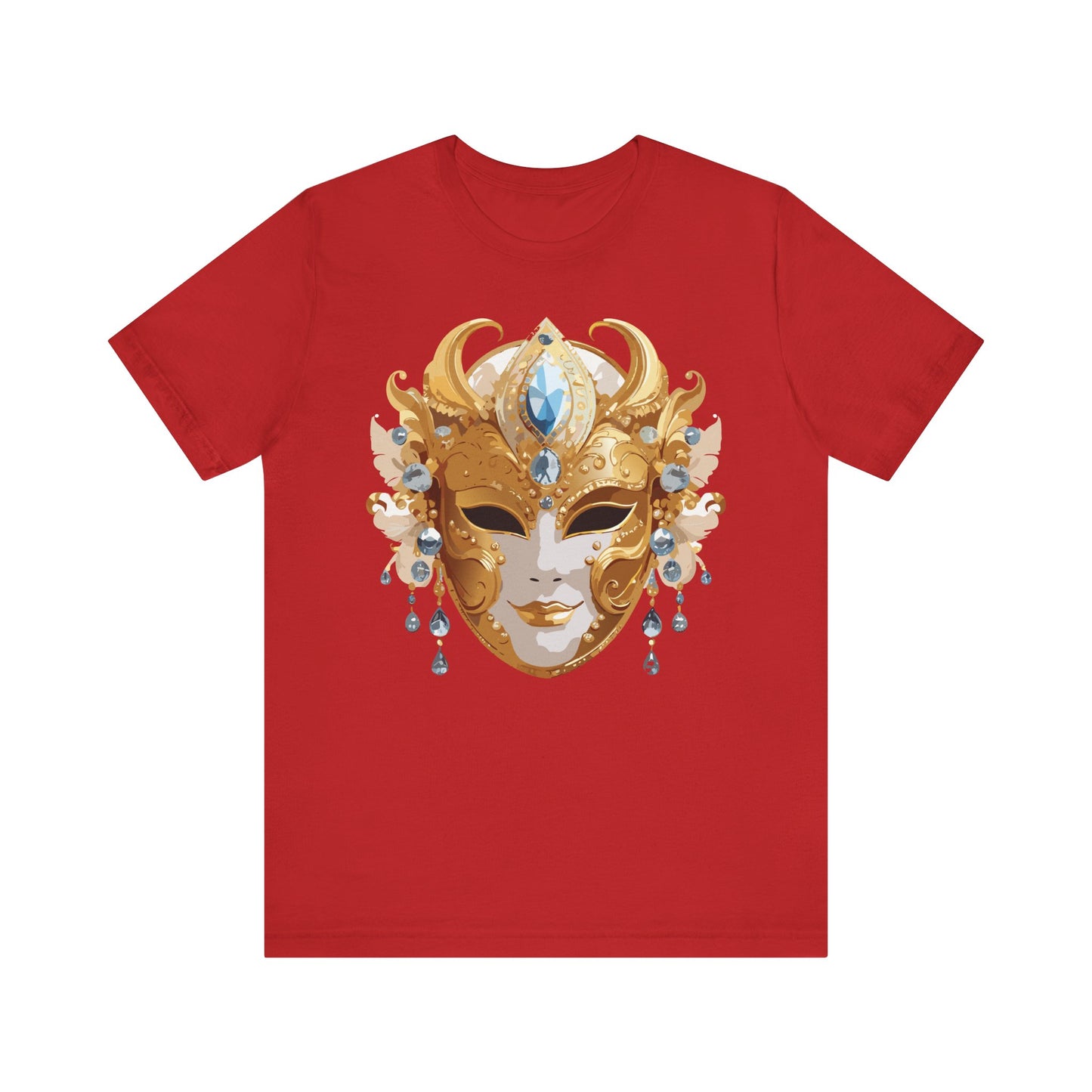 Mask Shirt, Shirt with Mask, Tee Shirt with Gold Face