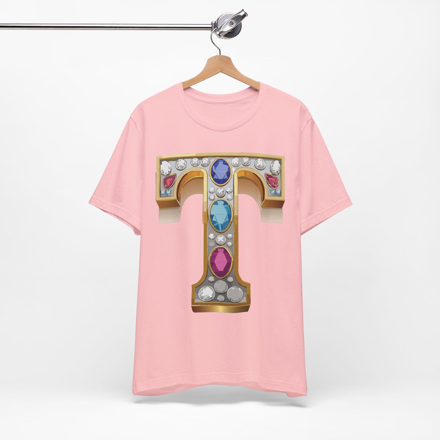 Letter Shirt, Shirt with Letters, Tee Shirt with Gold Letter, Shirt with Antique Letters