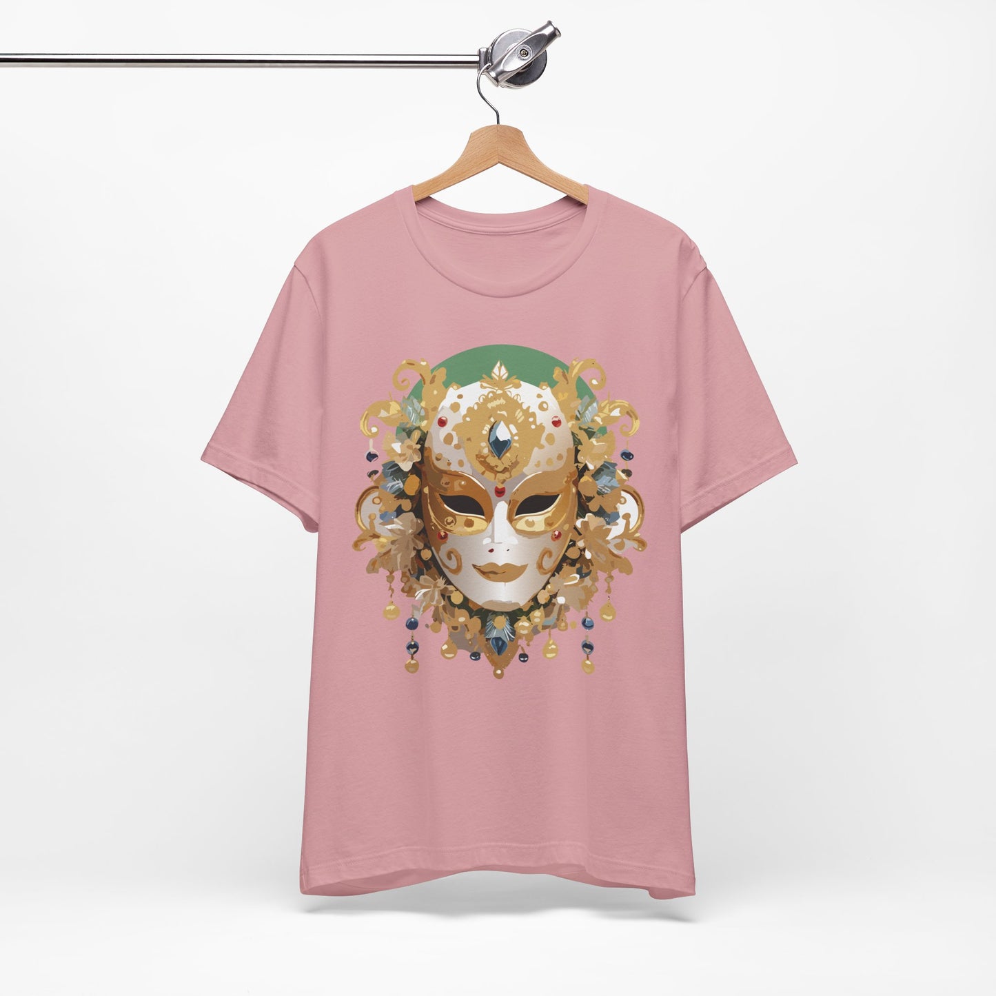 Mask Shirt, Shirt with Mask, Tee Shirt with Gold Face