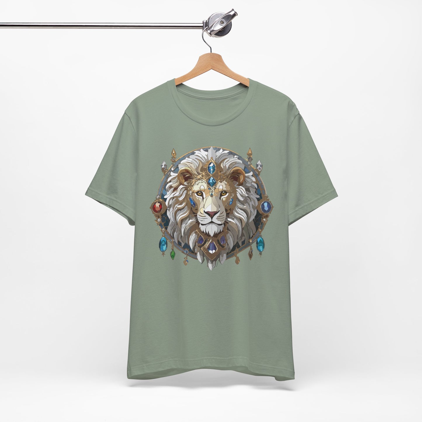 Animal Shirt, Shirt with Animal, Tee Shirt with Gold Animal Medal, Shirt with Antique Animal Medallion