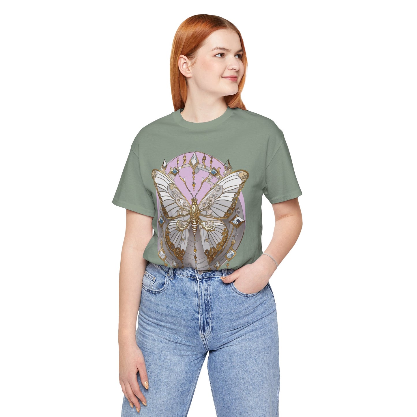 Butterfly Shirt, Shirt with Butterfly, Tee Shirt with Antique Butterfly