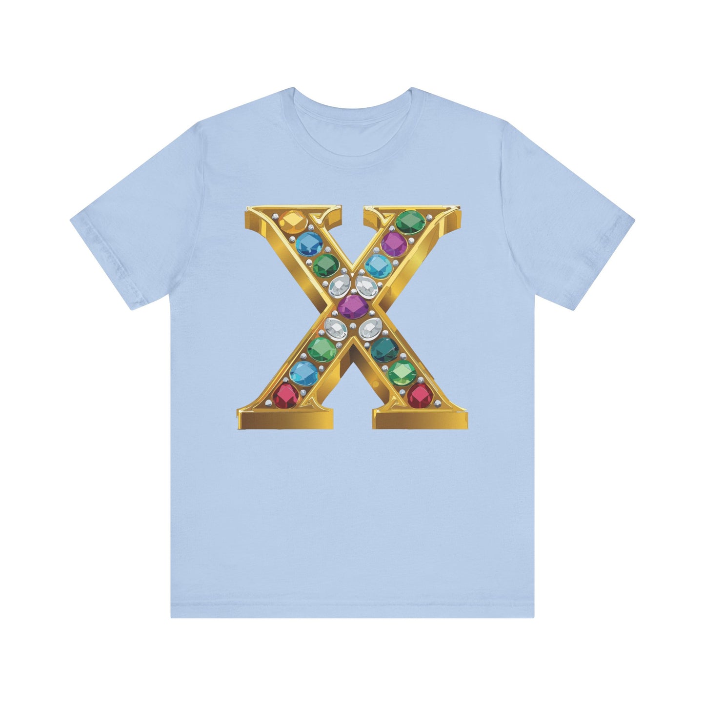 Letter Shirt, Shirt with Letters, Tee Shirt with Gold Letter, Shirt with Antique Letters