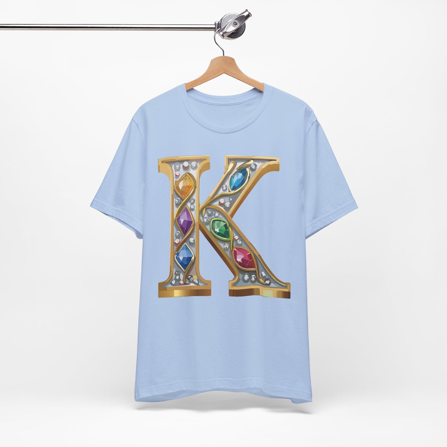 Letter Shirt, Shirt with Letters, Tee Shirt with Gold Letter, Shirt with Antique Letters