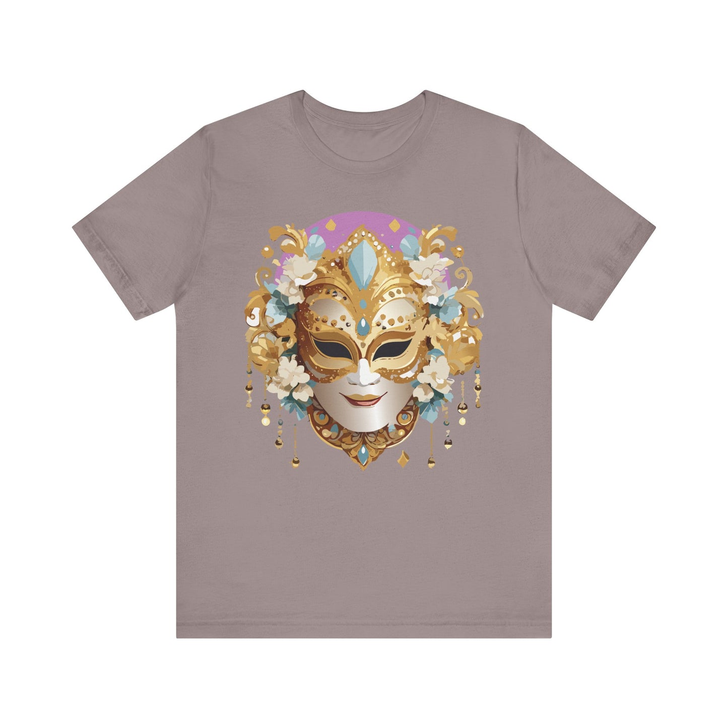 Mask Shirt, Shirt with Mask, Tee Shirt with Gold Face