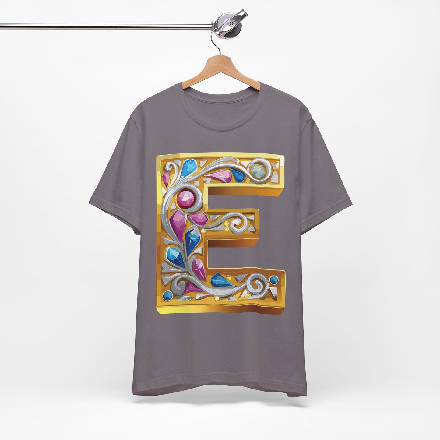 Letter Shirt, Shirt with Letters, Tee Shirt with Gold Letter, Shirt with Antique Letters