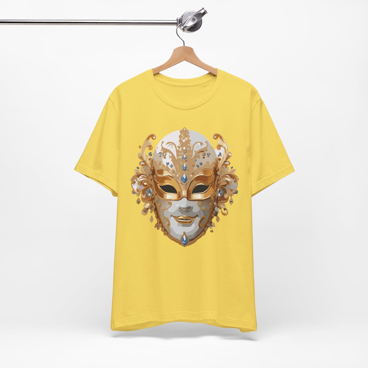 Mask Shirt, Shirt with Mask, Tee Shirt with Gold Face