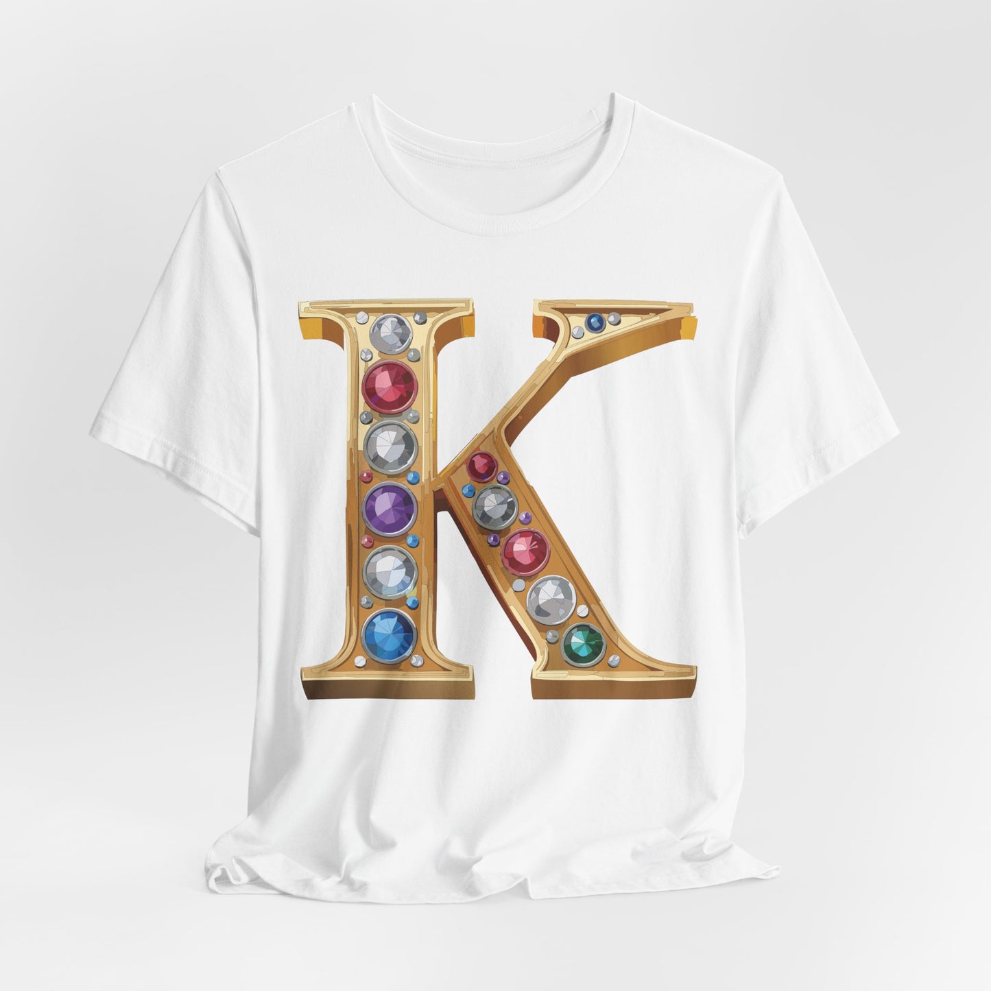 Letter Shirt, Shirt with Letters, Tee Shirt with Gold Letter, Shirt with Antique Letters