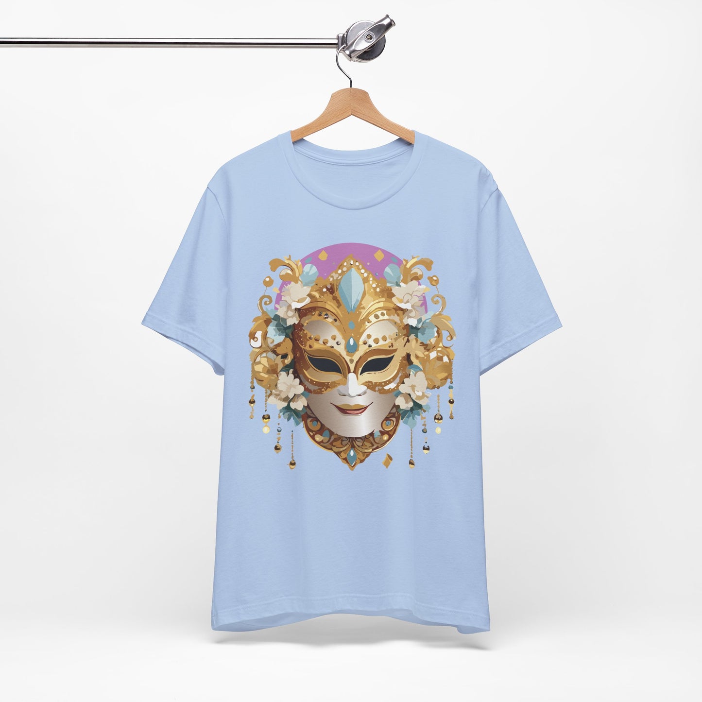 Mask Shirt, Shirt with Mask, Tee Shirt with Gold Face