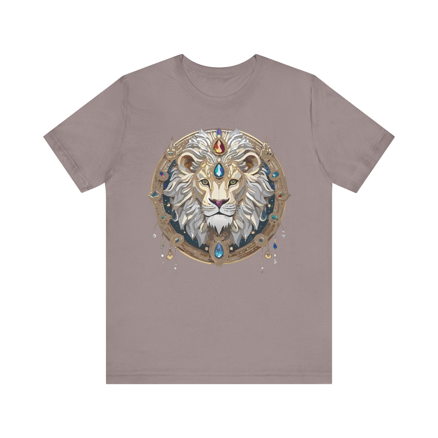 Animal Shirt, Shirt with Animal, Tee Shirt with Gold Animal Medal, Shirt with Antique Animal Medallion