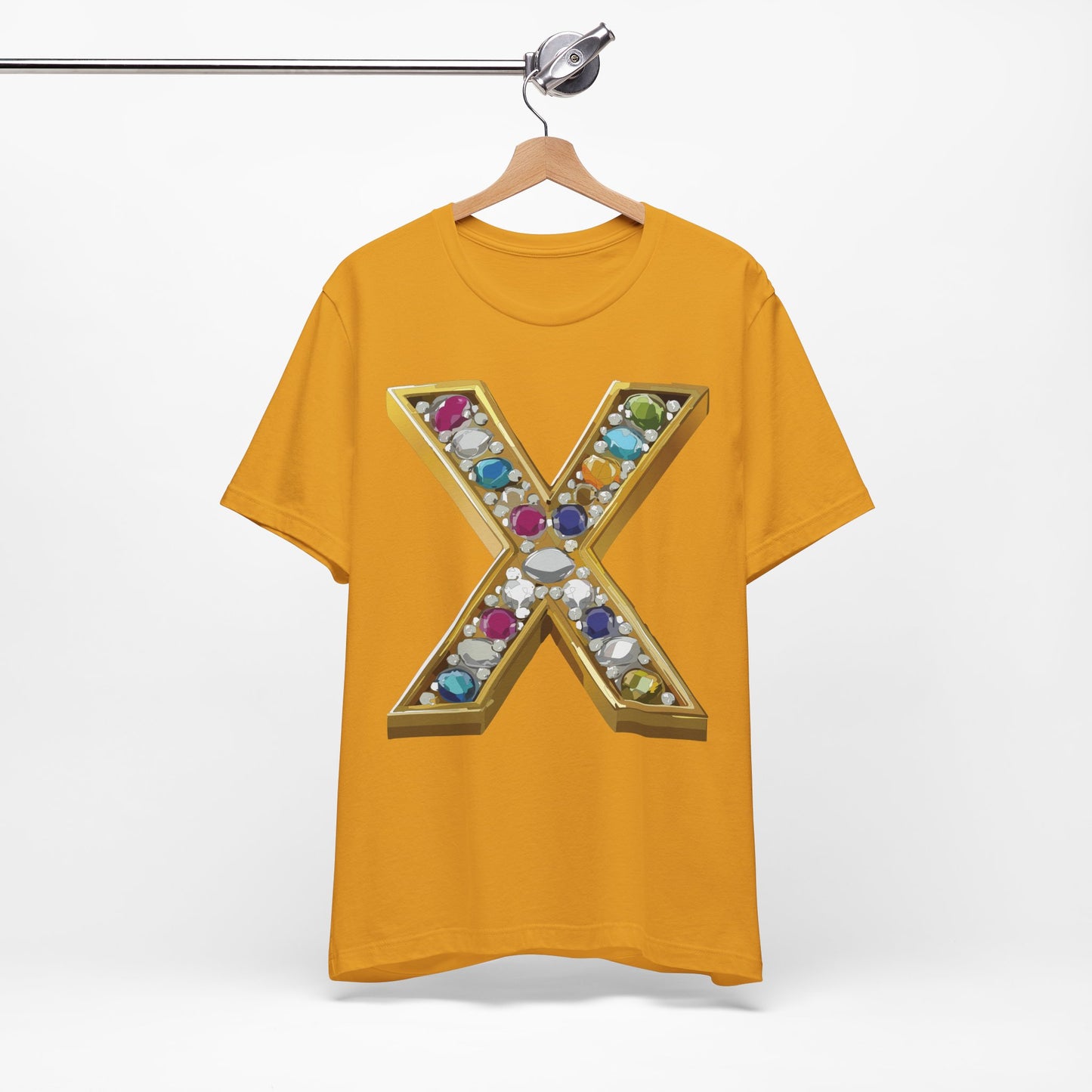 Letter Shirt, Shirt with Letters, Tee Shirt with Gold Letter, Shirt with Antique Letters