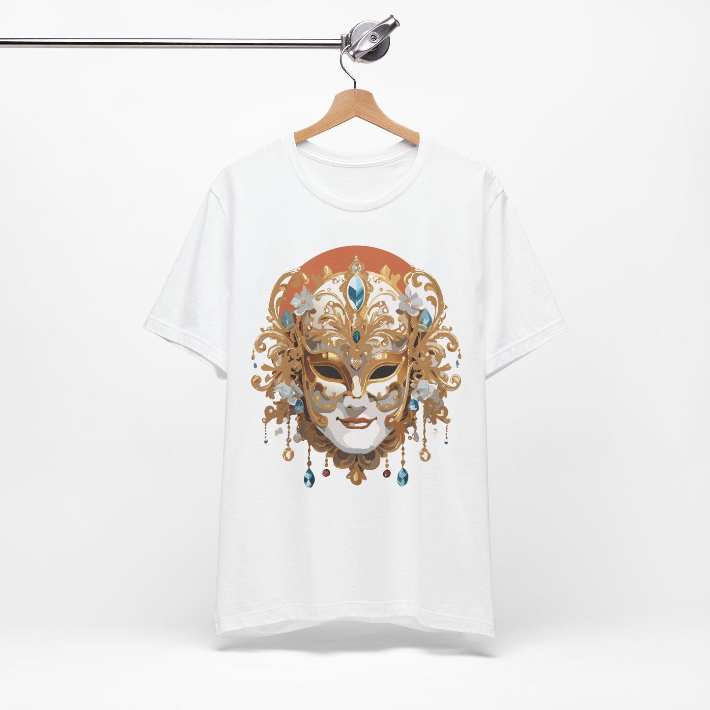 Mask Shirt, Shirt with Mask, Tee Shirt with Gold Face