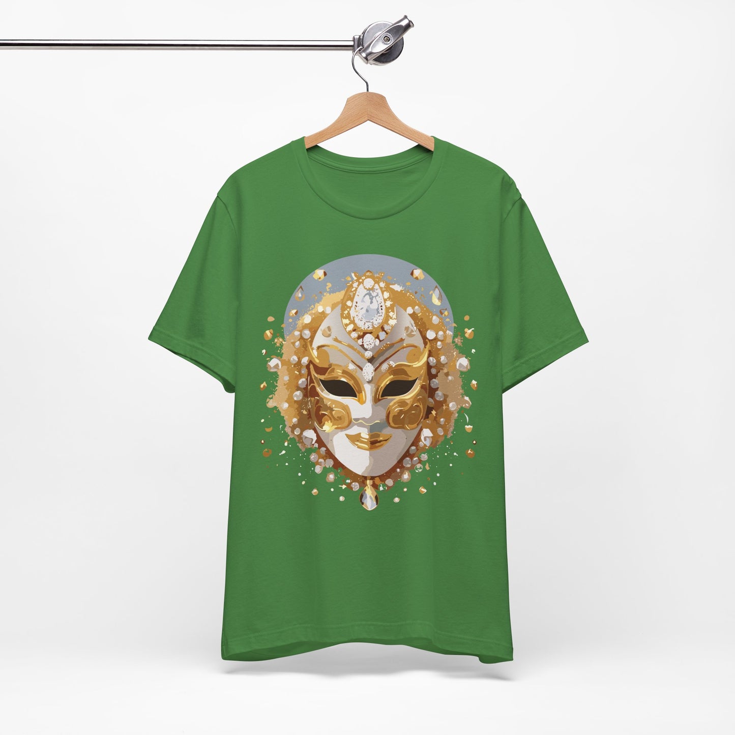 Mask Shirt, Shirt with Mask, Tee Shirt with Gold Face