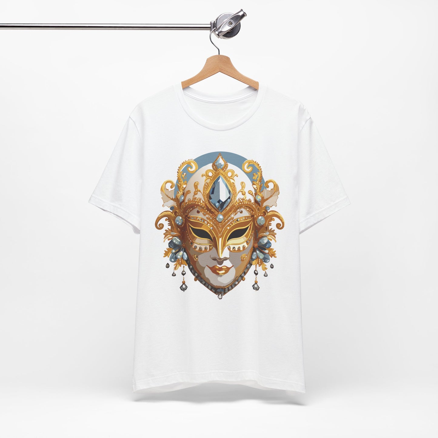 Mask Shirt, Shirt with Mask, Tee Shirt with Gold Face