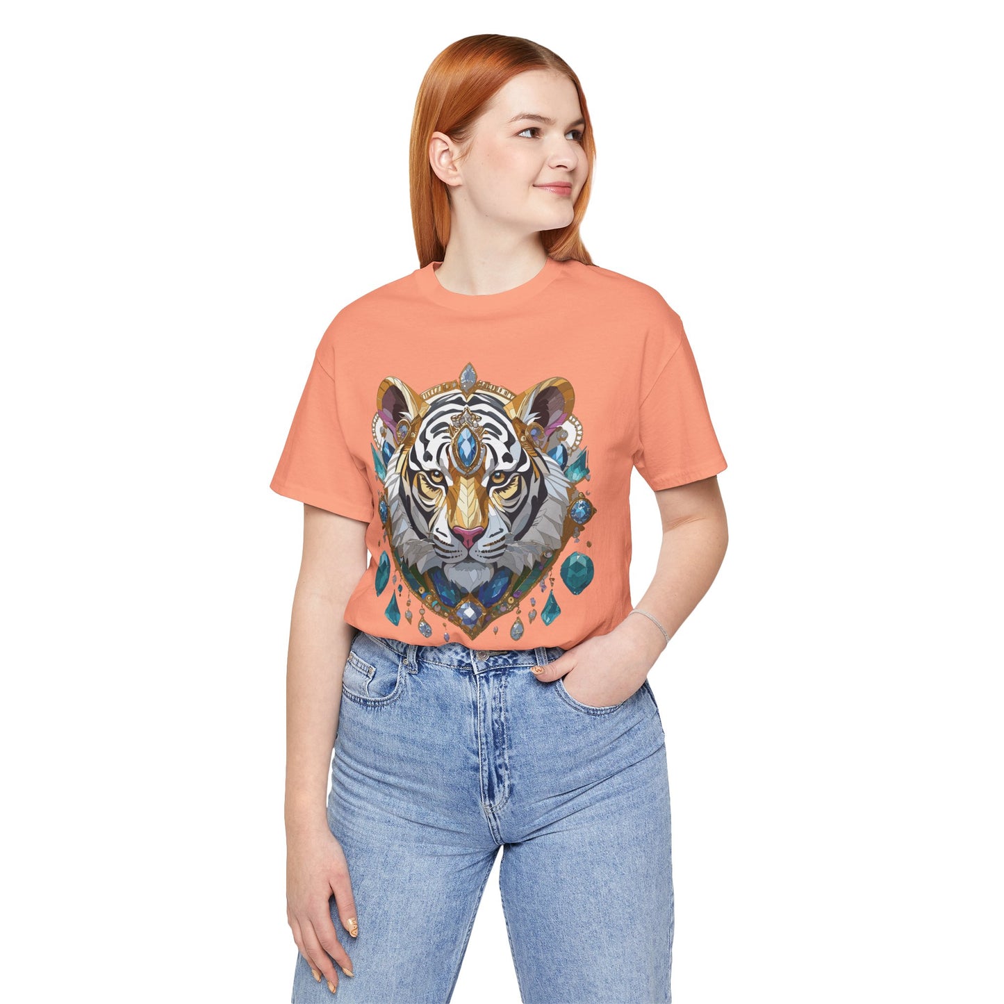 Animal Shirt, Shirt with Animal, Tee Shirt with Gold Animal Medal, Shirt with Antique Animal Medallion