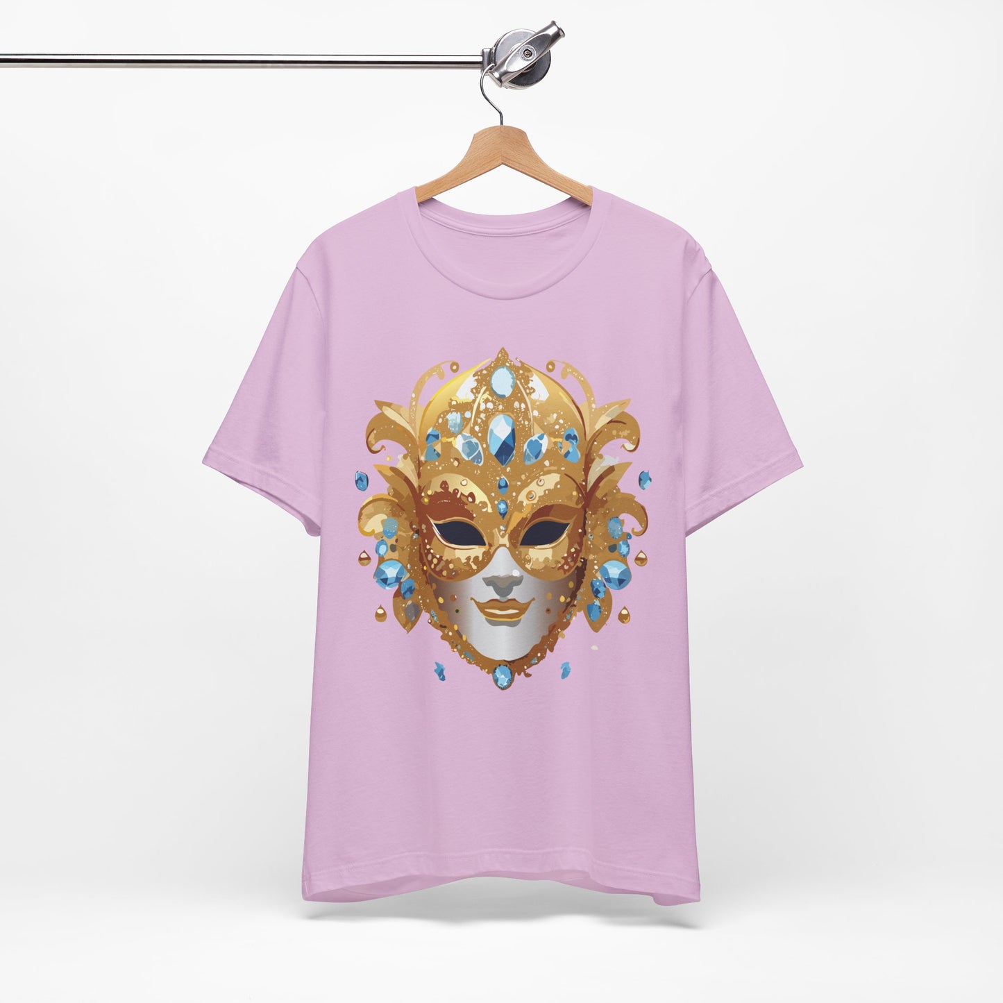 Mask Shirt, Shirt with Mask, Tee Shirt with Gold Face