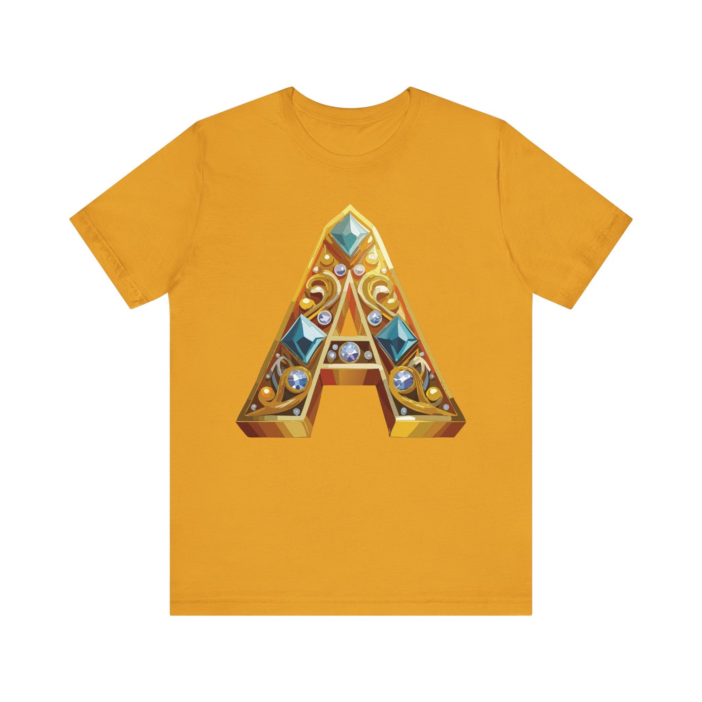 Letter Shirt, Shirt with Letters, Tee Shirt with Gold Letter, Shirt with Antique Letters