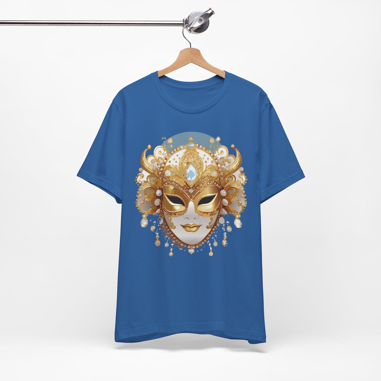 Mask Shirt, Shirt with Mask, Tee Shirt with Gold Face