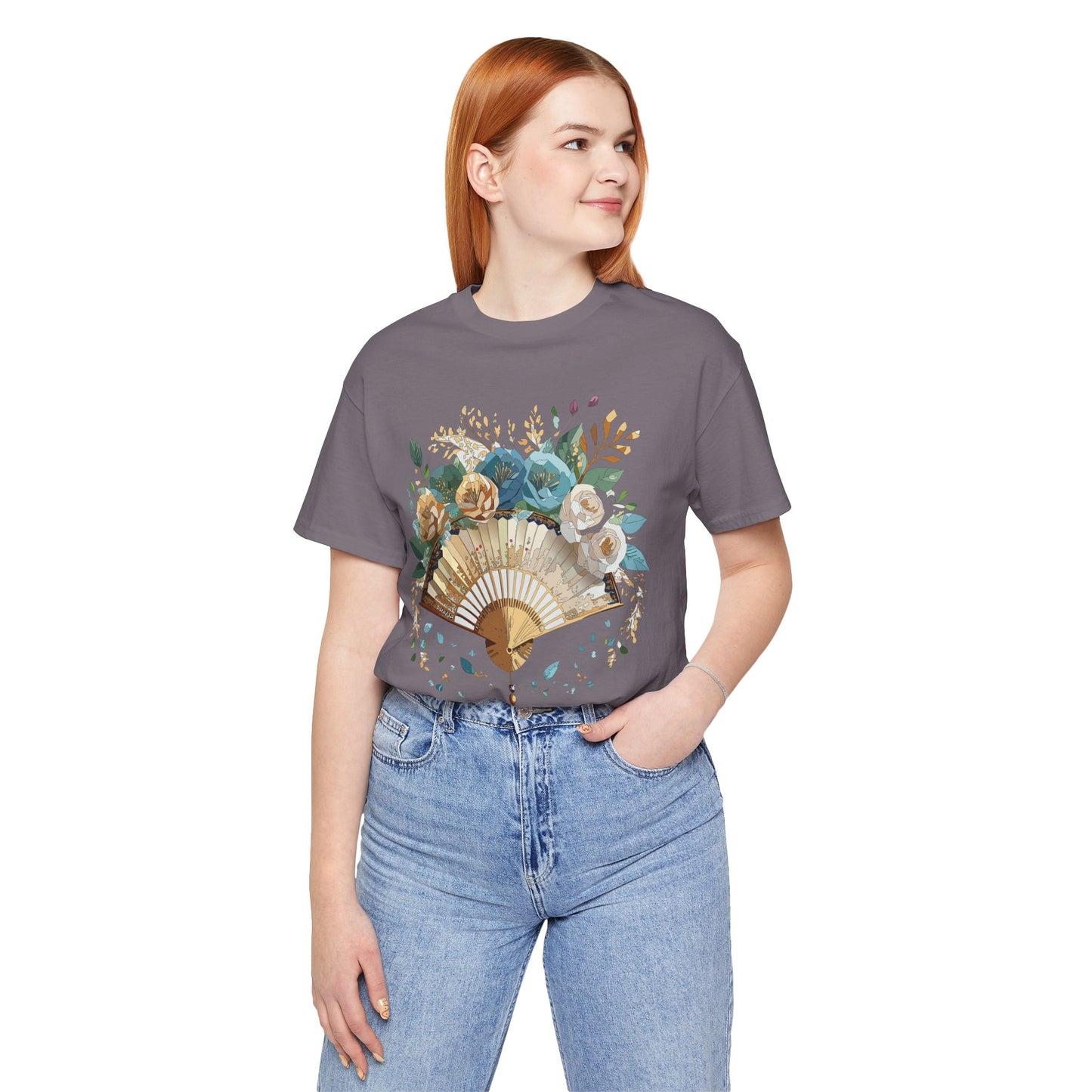 Fan shirt, Shirt with Fan, Tee Shirt with Gold Blower