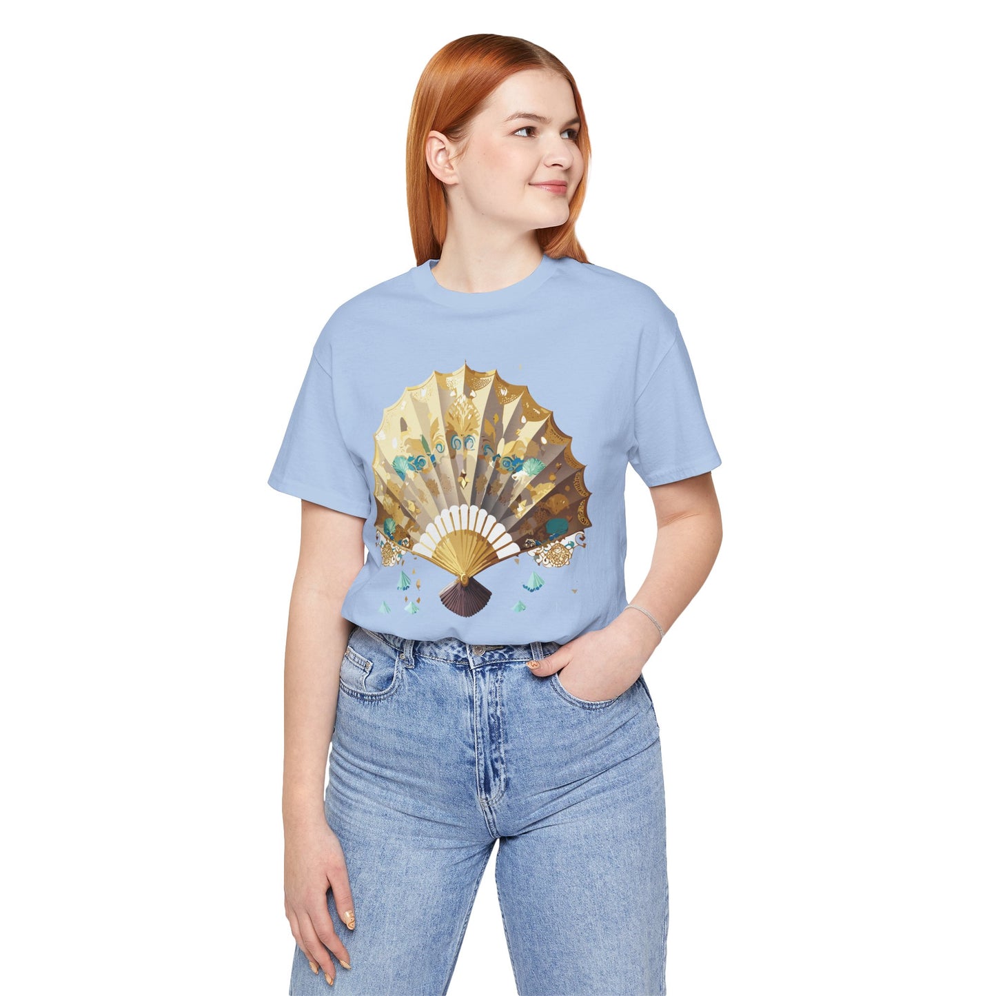 Fan shirt, Shirt with Fan, Tee Shirt with Gold Blower
