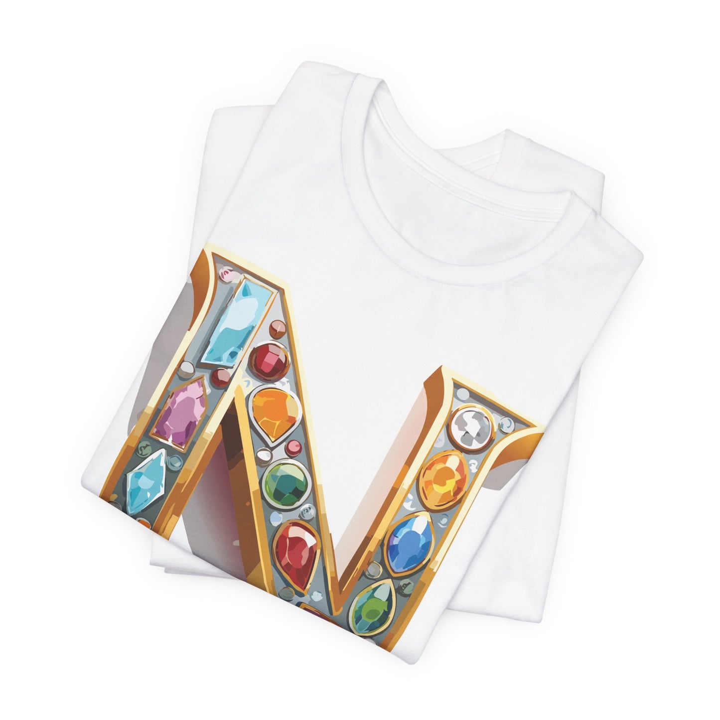 Letter Shirt, Shirt with Letters, Tee Shirt with Gold Letter, Shirt with Antique Letters